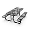 Flash Furniture Rectangle Picnic Table, Black, Metal, Mesh Top, 72-1/4 in L SLF-EML-72-BK-GG - alternate 6